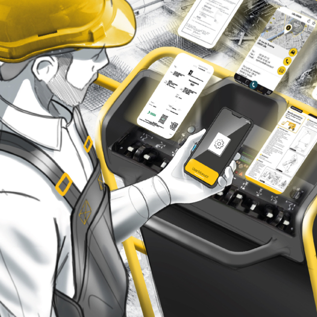 technicien numérique tenant un téléphone